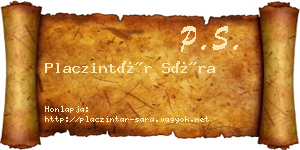 Placzintár Sára névjegykártya